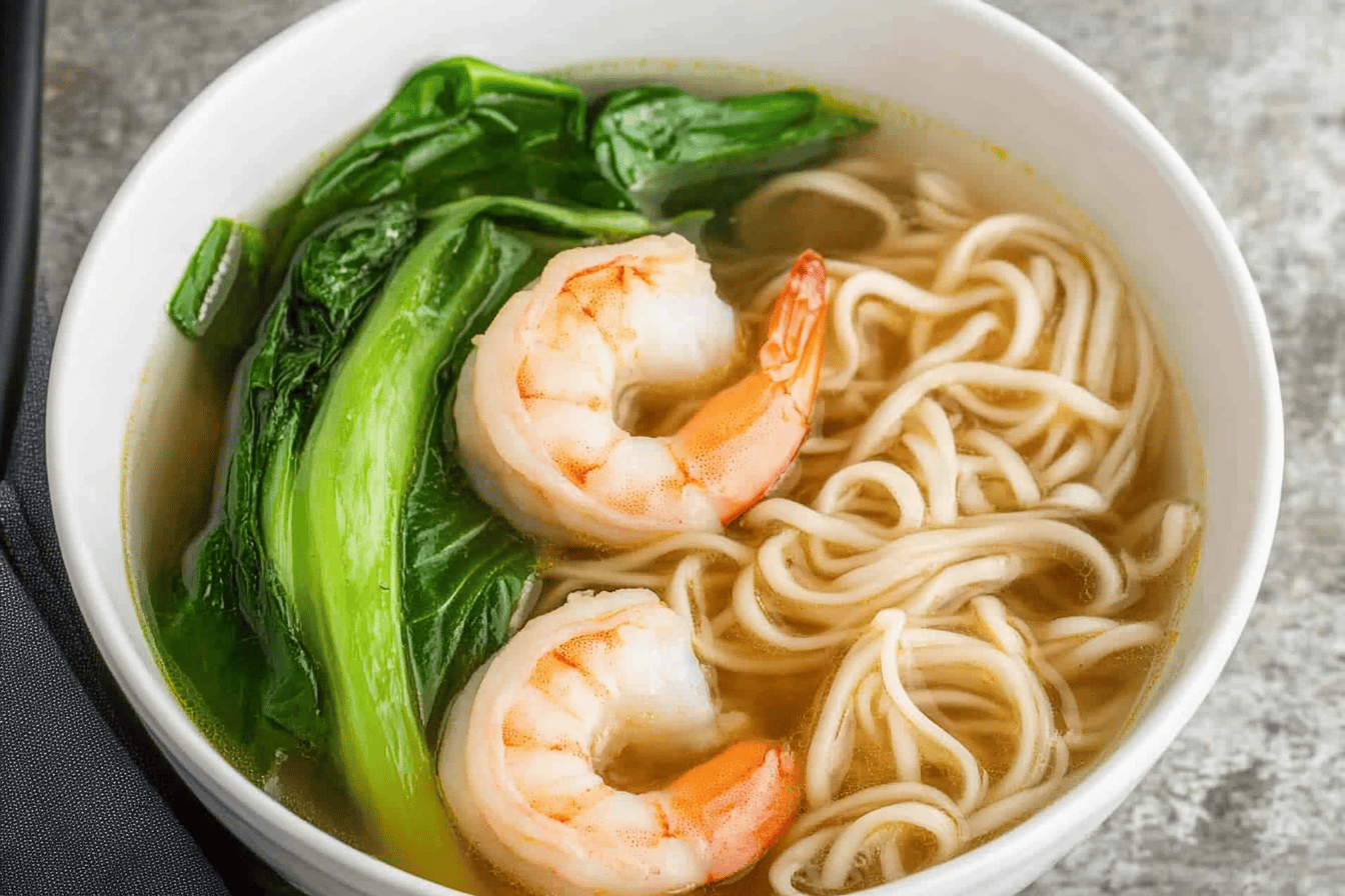 Asiatische Nudelsuppe Mit Garnelen