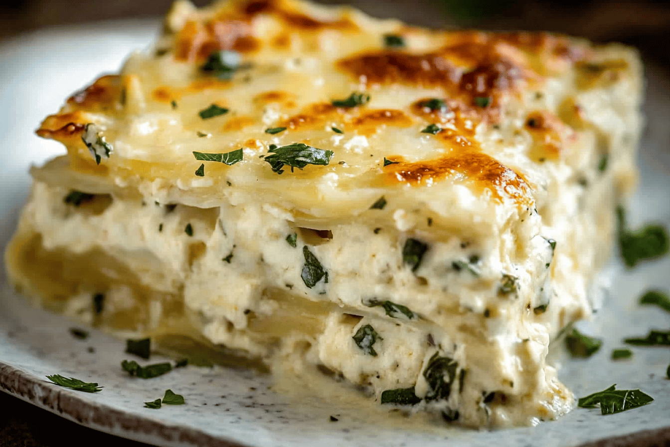 Cremige Hähnchen Lasagne