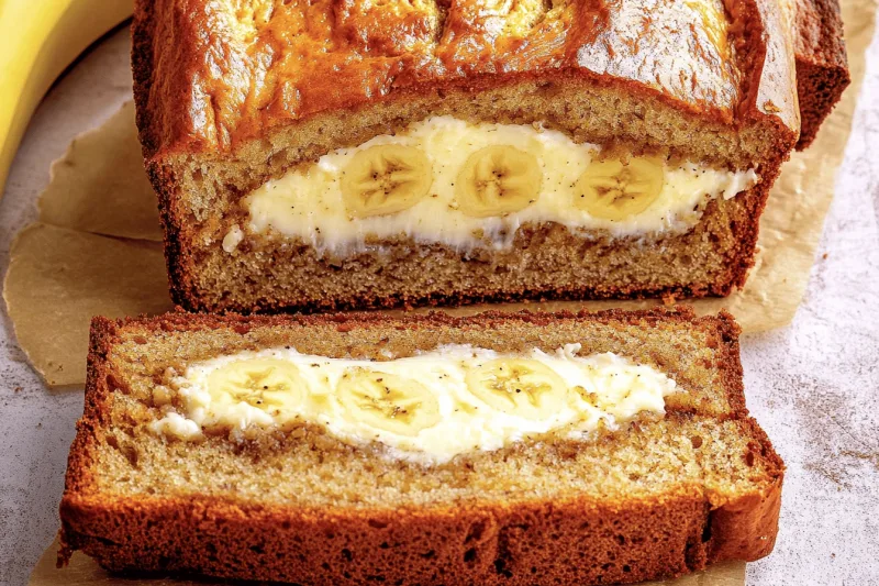 Cremige Käsefüllung Bananenbrot