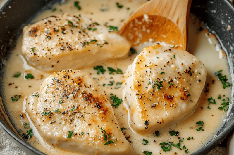 Cremiges Knoblauch Parmesan Hähnchen