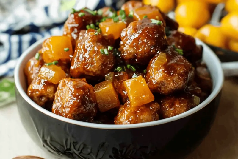 Crock Pot Hawaiianische Fleischbällchen