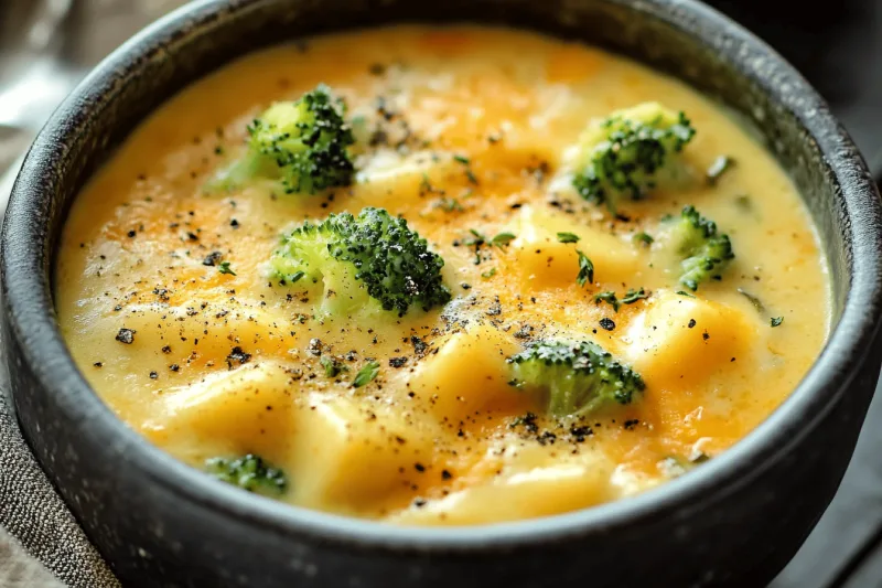 Crockpot Kartoffel Brokkoli Cheddar Suppe