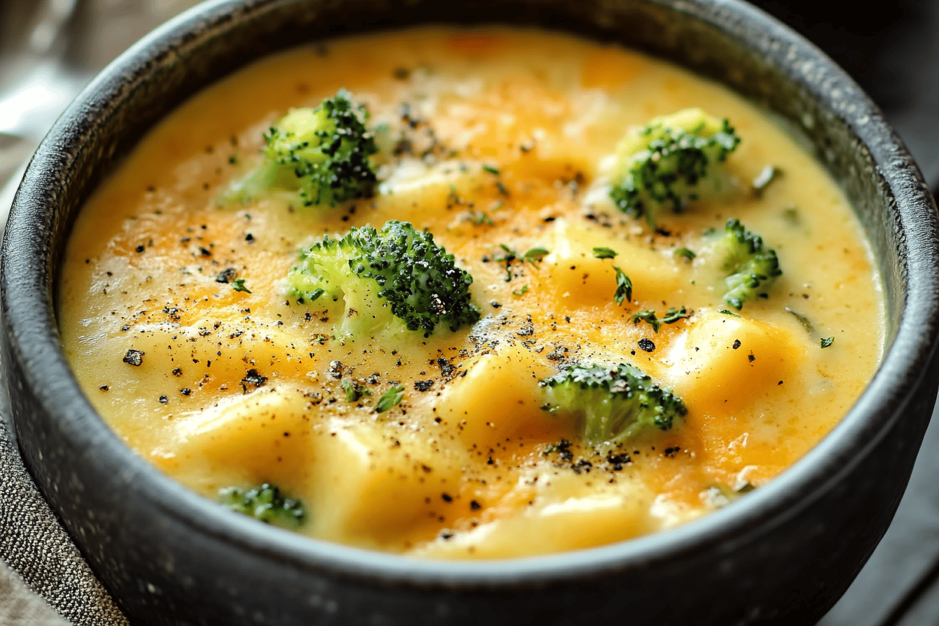 Crockpot Kartoffel Brokkoli Cheddar Suppe