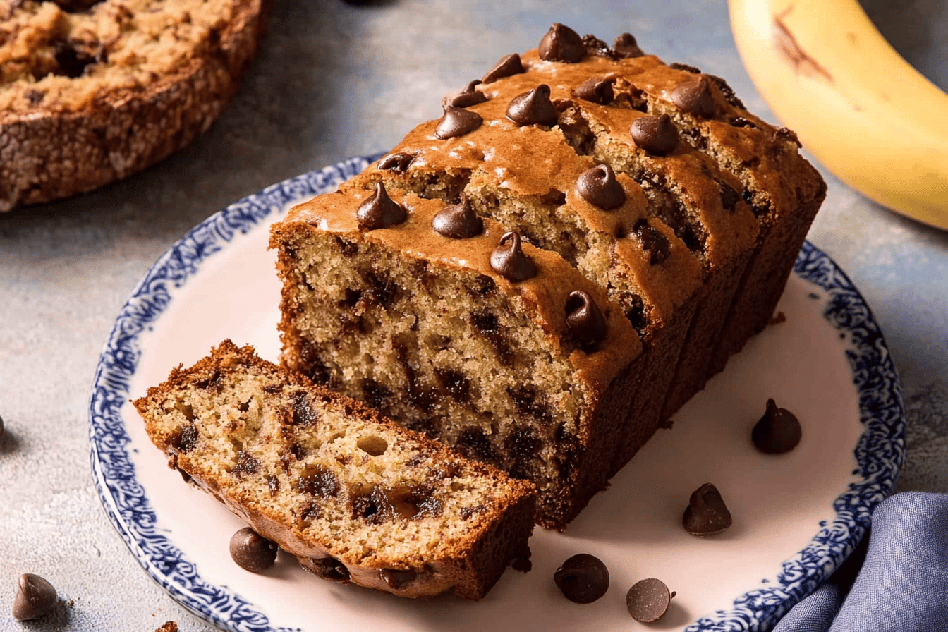 Einfaches Schokoladenchip Bananenbrot