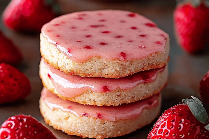 Erdbeer-Shortbread-Kekse