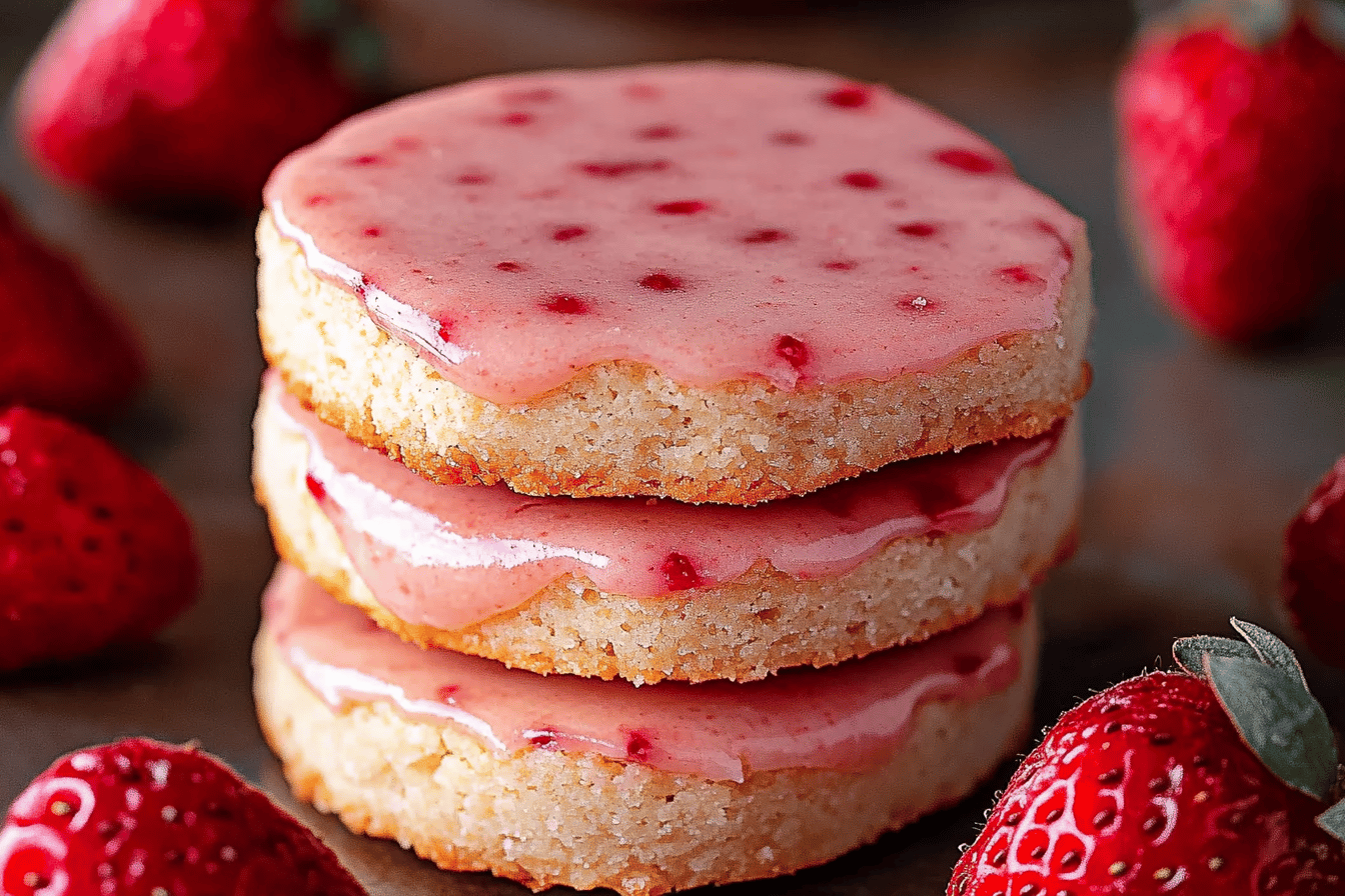 Erdbeer-Shortbread-Kekse