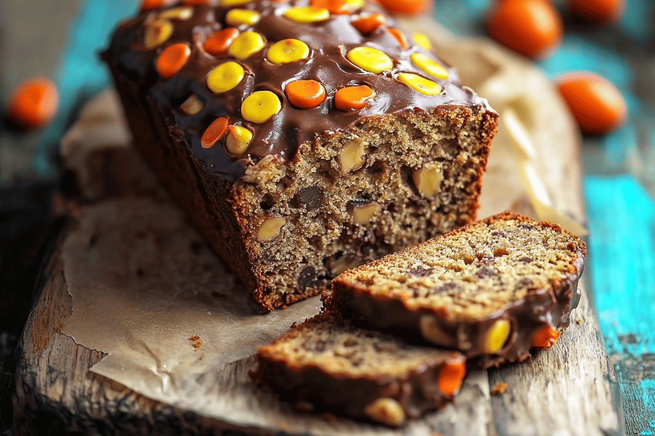 Erdnussbutter Schokoladenstückchen Bananenbrot