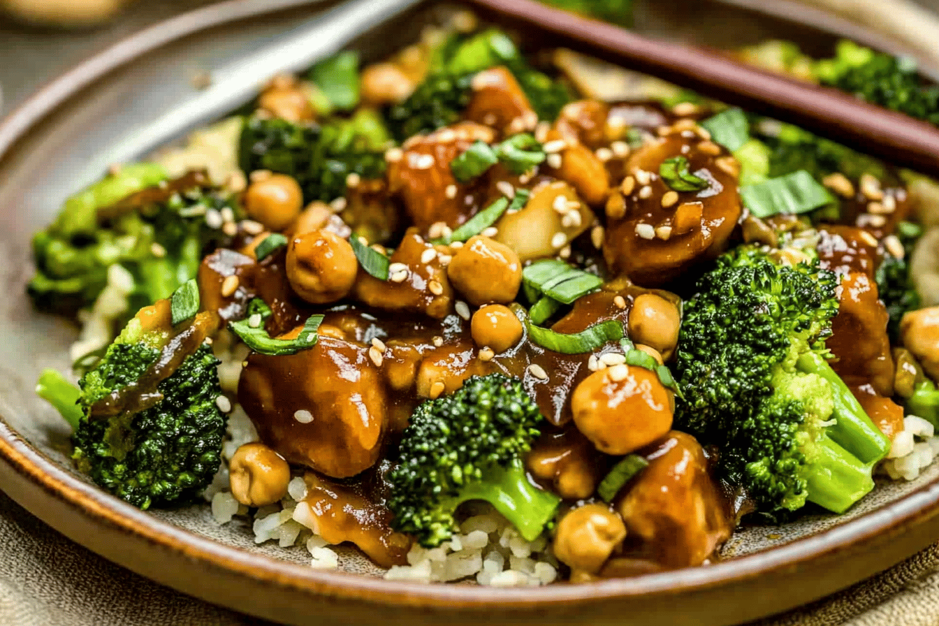 General Tsos Brokkoli Pilz Pfanne