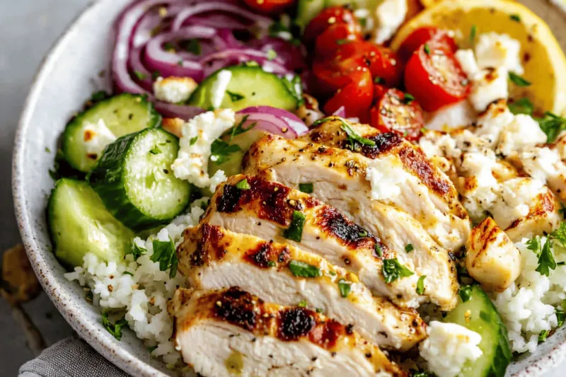 Griechische Hähnchen Schüssel
