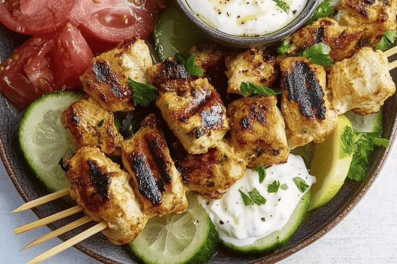 Griechisches Hähnchen-Souvlaki