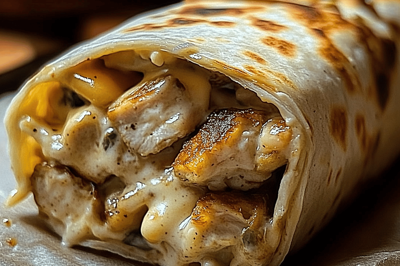 Käse Knoblauch Hähnchen Wraps