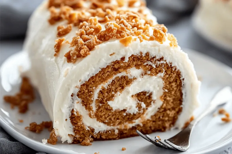 Karottenkuchen Röllchen Mit Frischkäse-Frosting