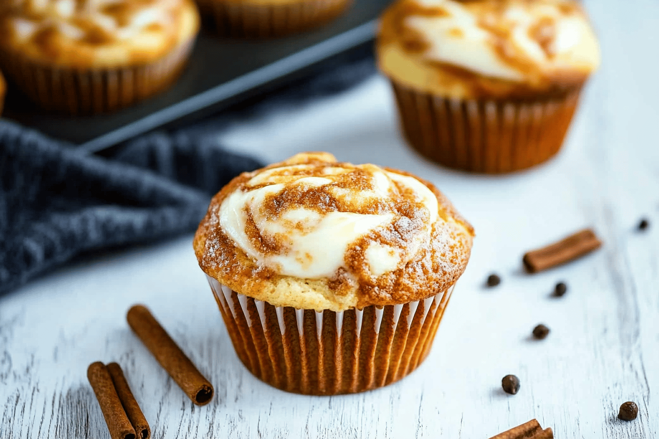 Kürbis Frischkäse Swirl Muffins