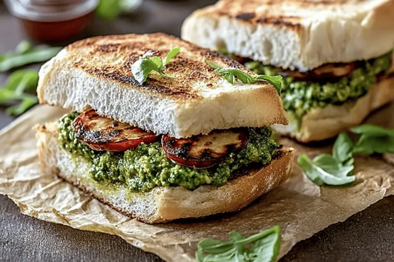 Pesto-Hähnchen-Sandwich