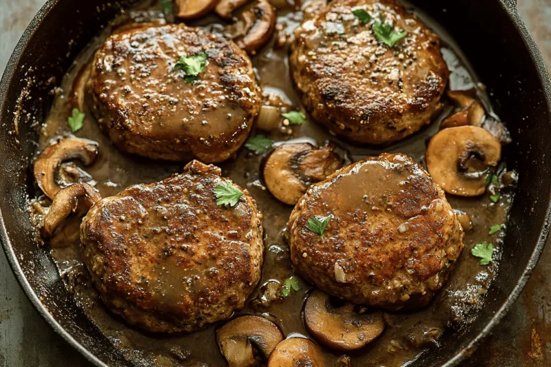 Salisbury Steak Mit Pilz-Zwiebel-Soße