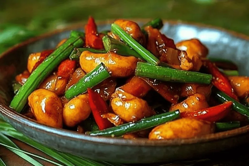 Thai Hühnchen Pfanne Mit Grünen Bohnen