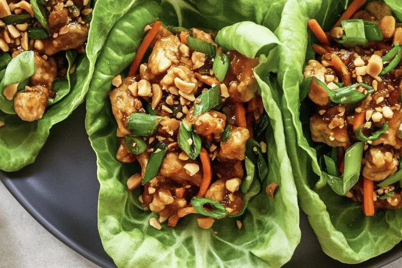 Thailändische Hühner-Lettuce-Wraps