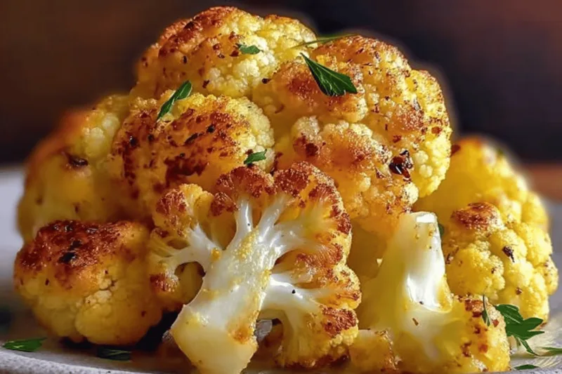 Coliflor De Ajo Con Queso Parmesano