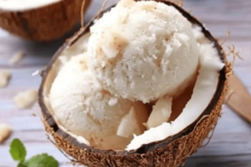 Helado De Coco Casero