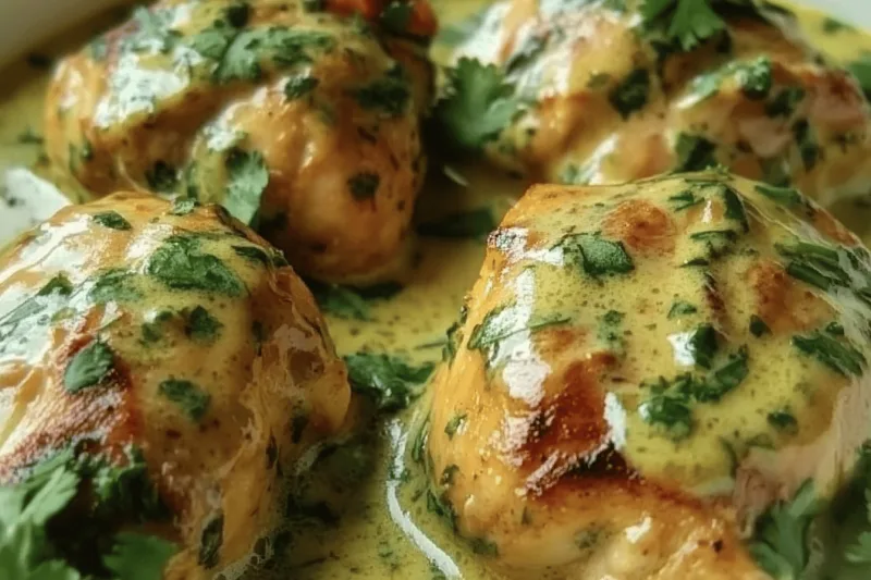 Pechugas De Pollo Con Crema De Cilantro