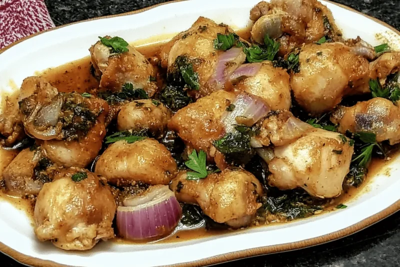 Pollo Al Ajillo Casero