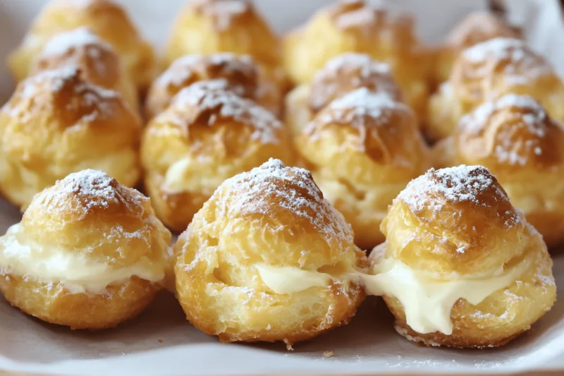 Profiteroles Rellenos De Crema Pastelera