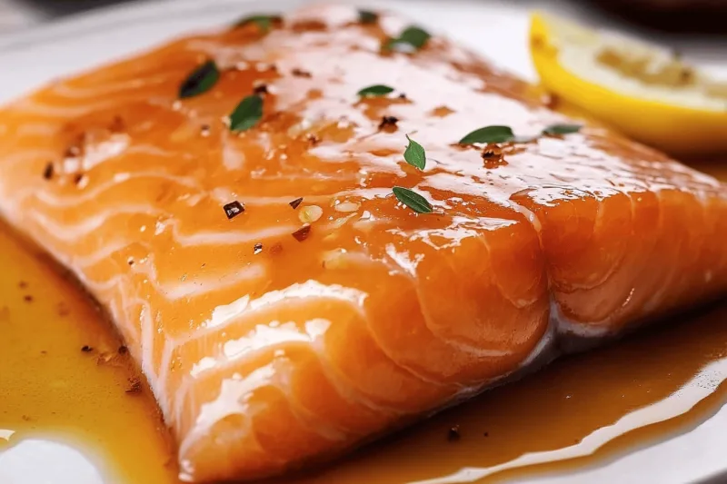 Salmón A La Miel Y Mostaza Con Piña
