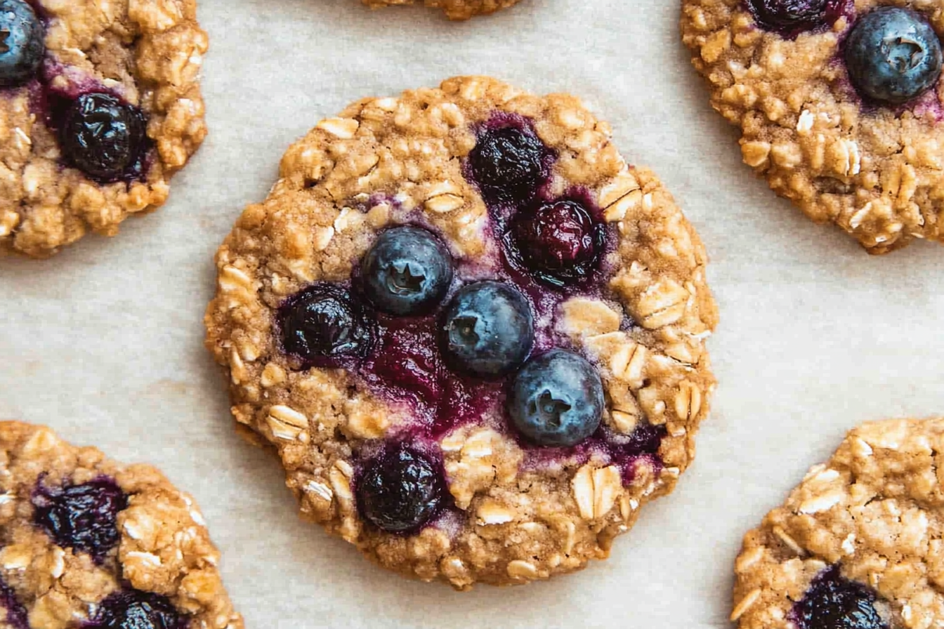4 Ingredient Blueberry Oatmeal Cookies