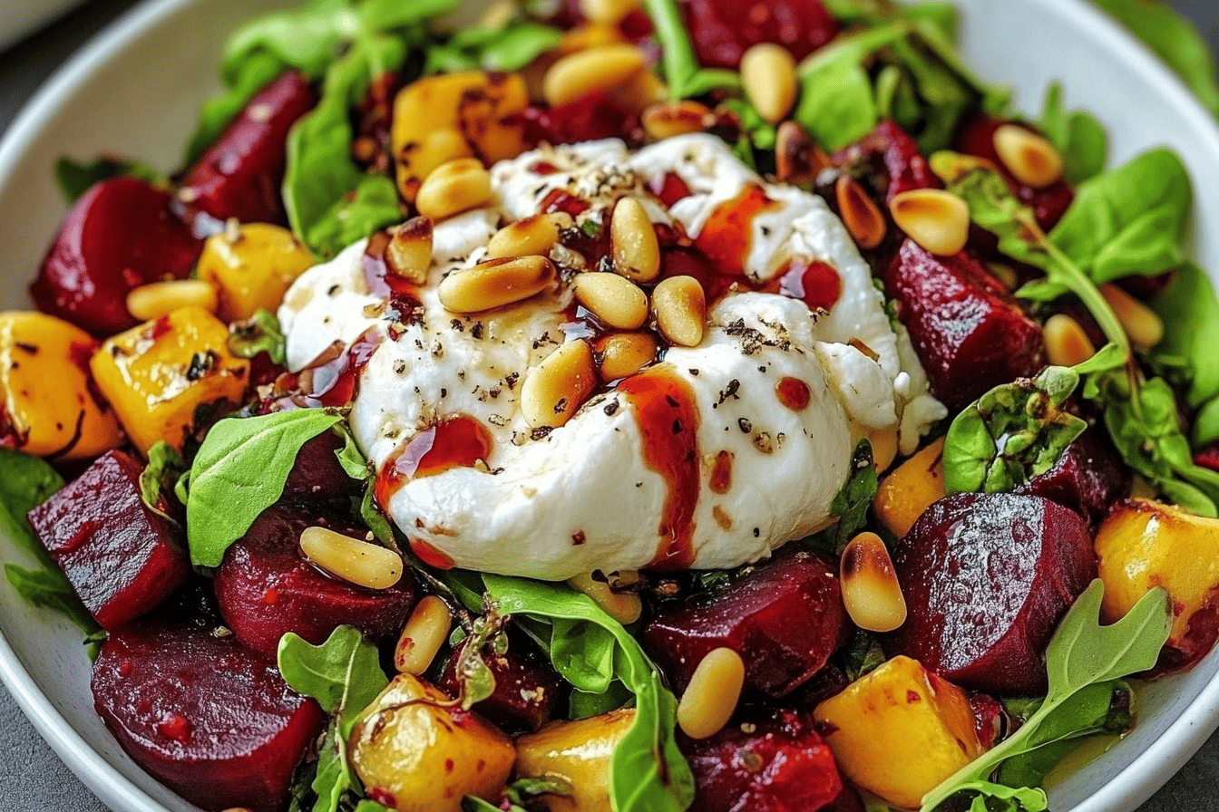 Beet & Burrata Salad With Pine Nuts