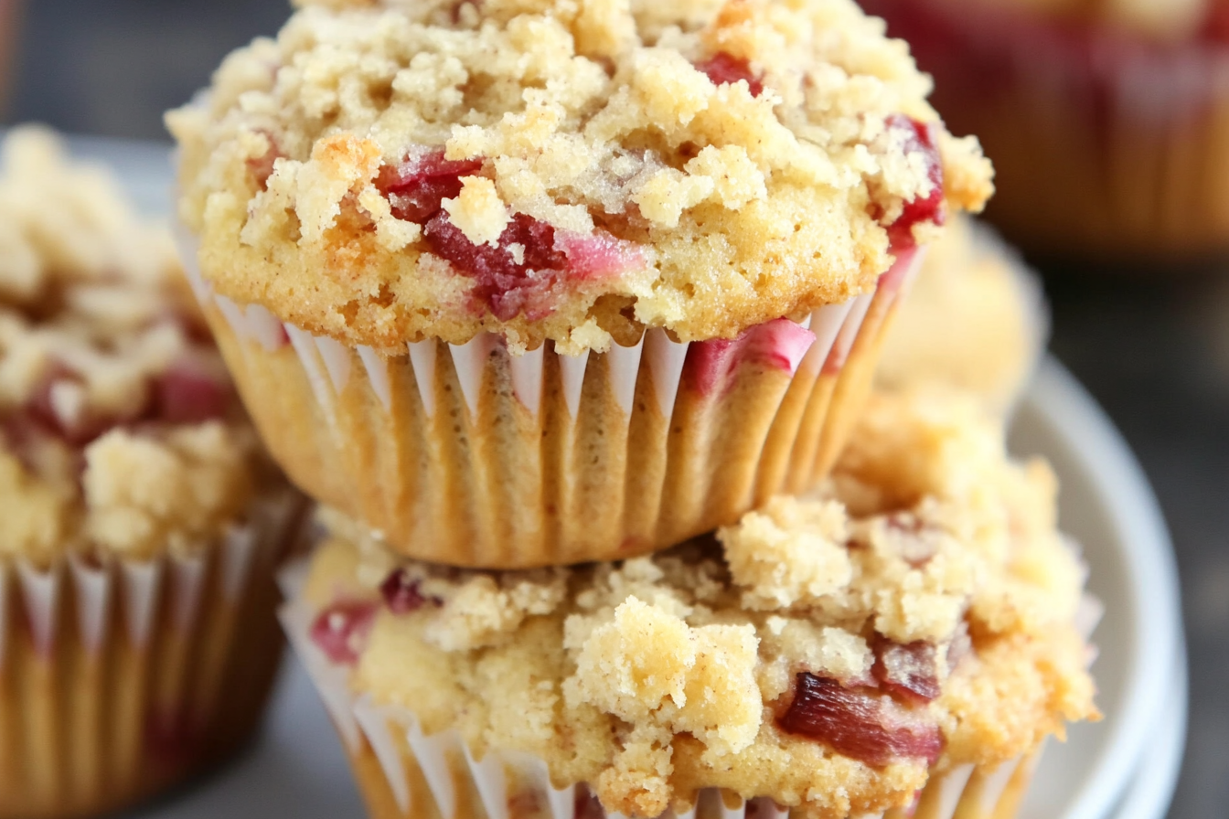 Best Ever Rhubarb Streusel Muffins