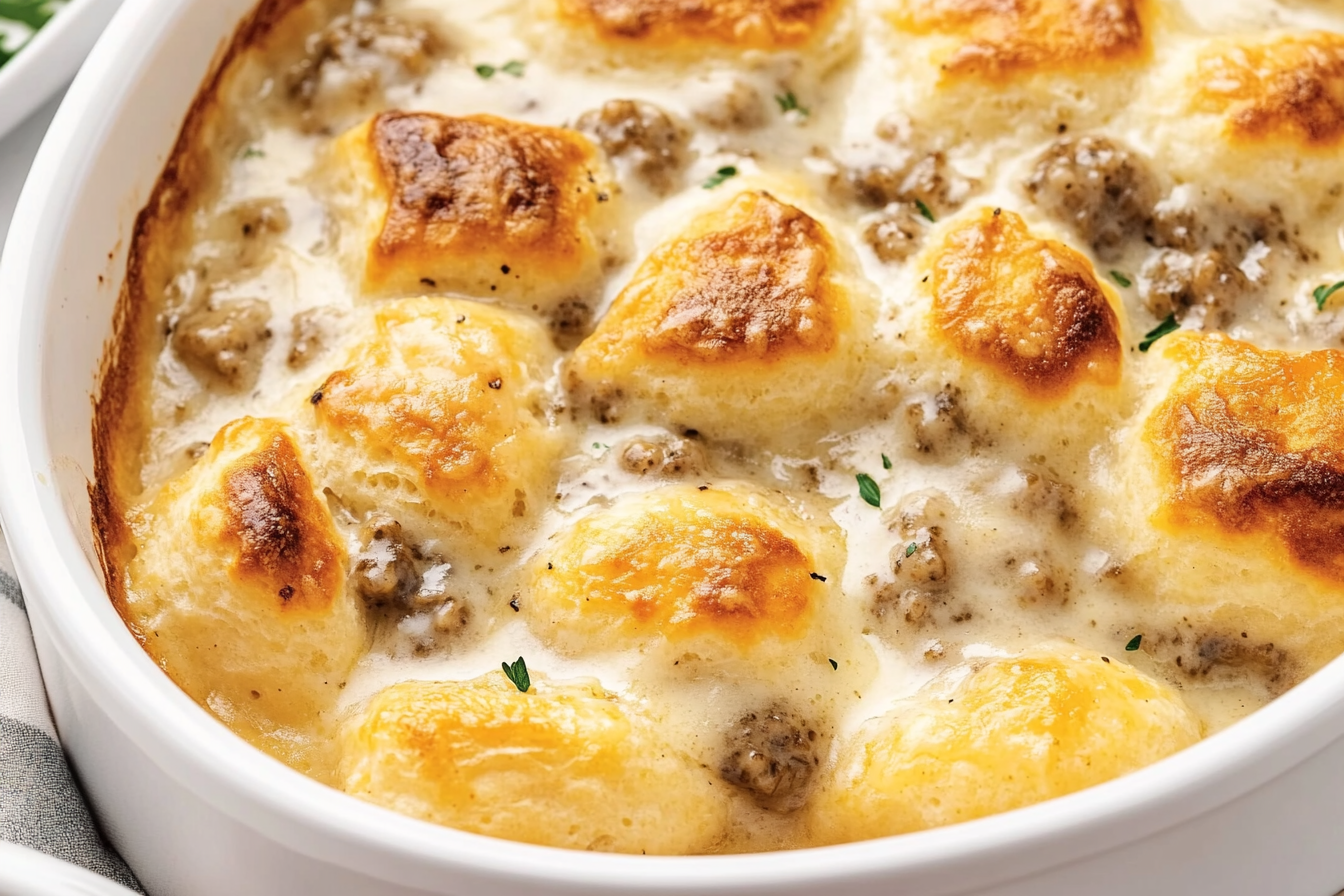 Biscuits And Gravy Breakfast Casserole