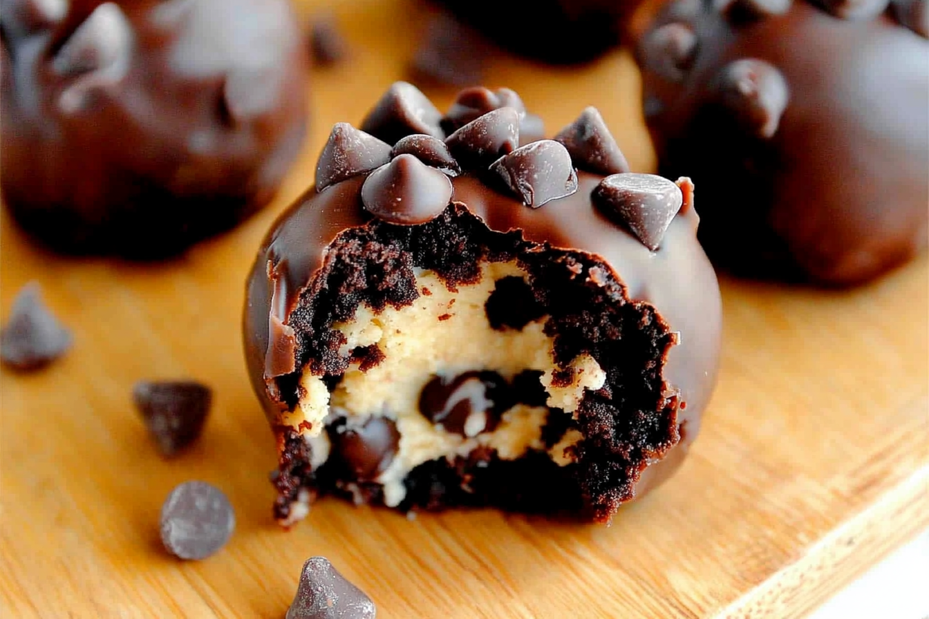 Chocolate Chip Cookie Dough Brownie Bombs