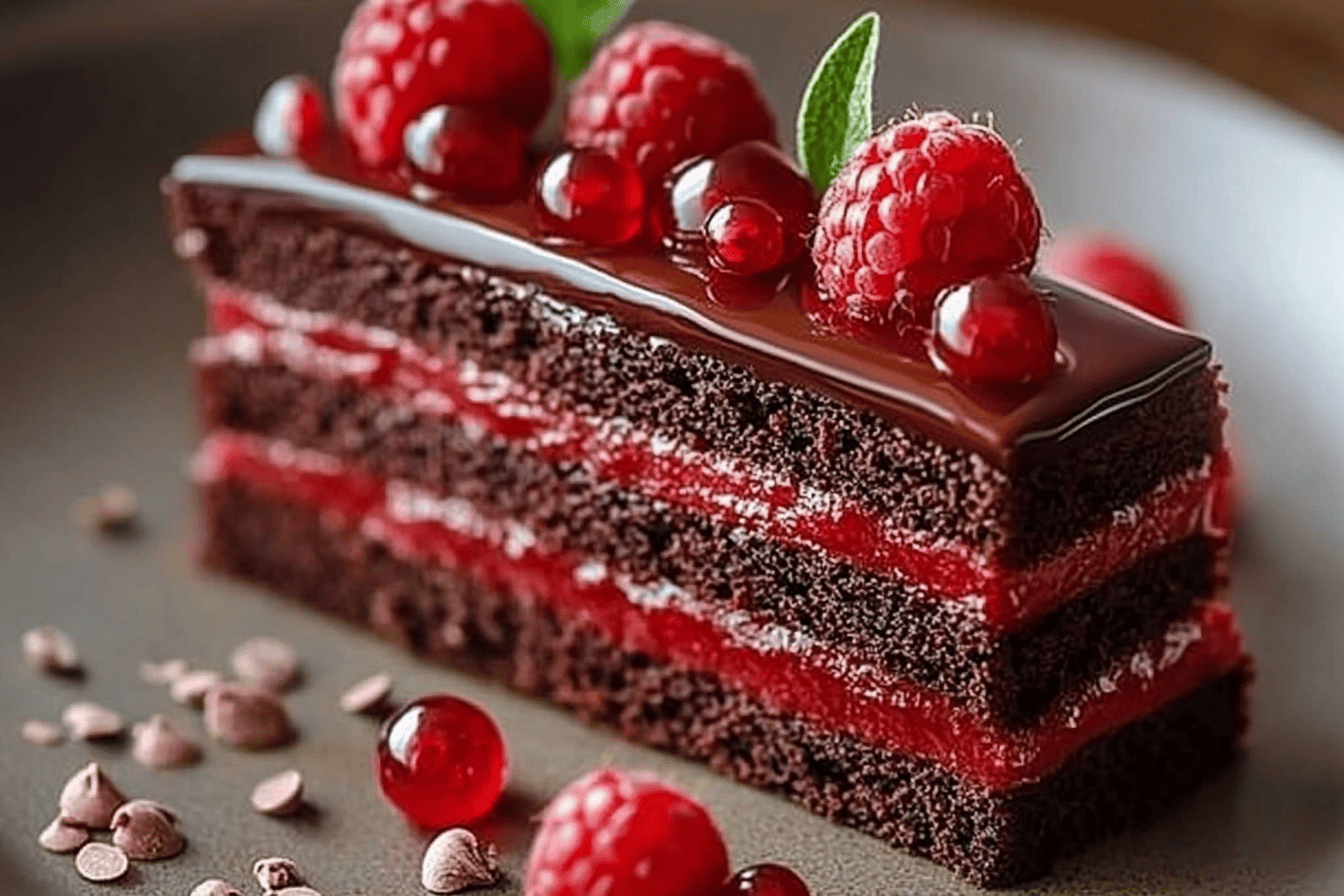 Chocolate Raspberry Truffle Cake