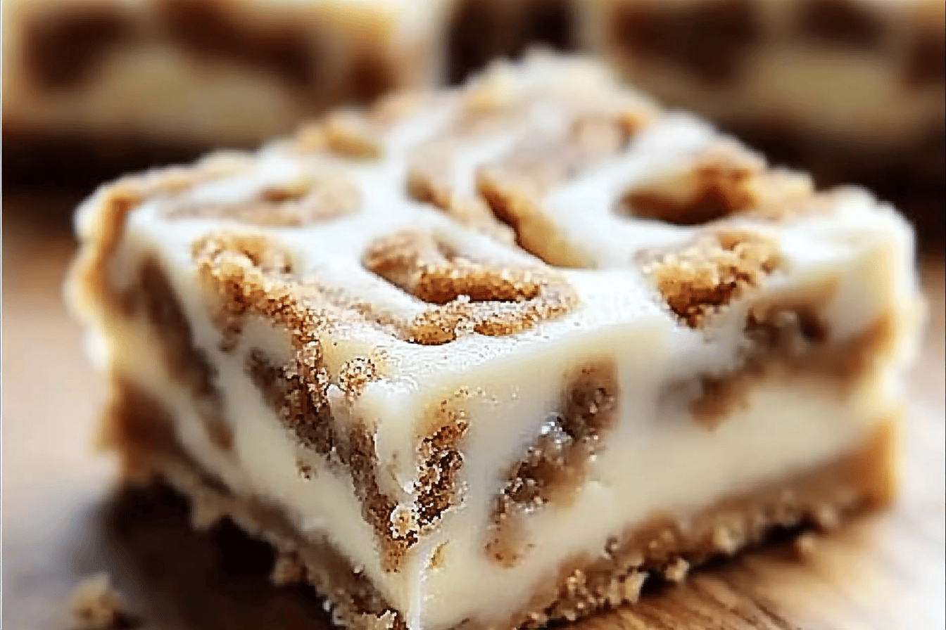 Cinnamon Roll Cheesecake Bars