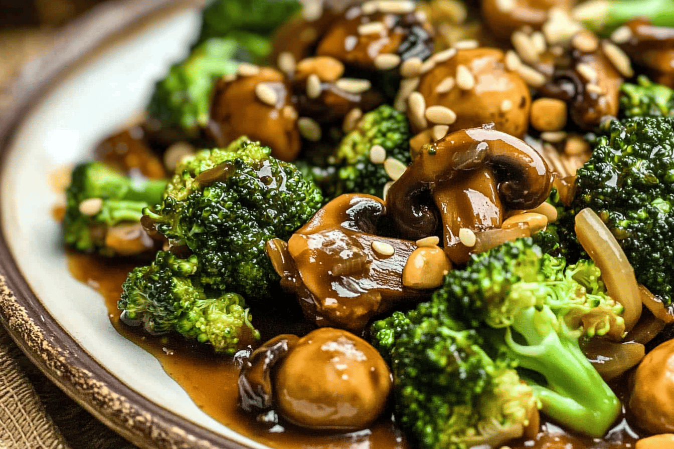 General Tso's Broccoli Mushroom Stir-Fry