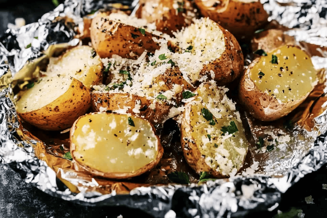 Parmesan Garlic Potato Foil Packets