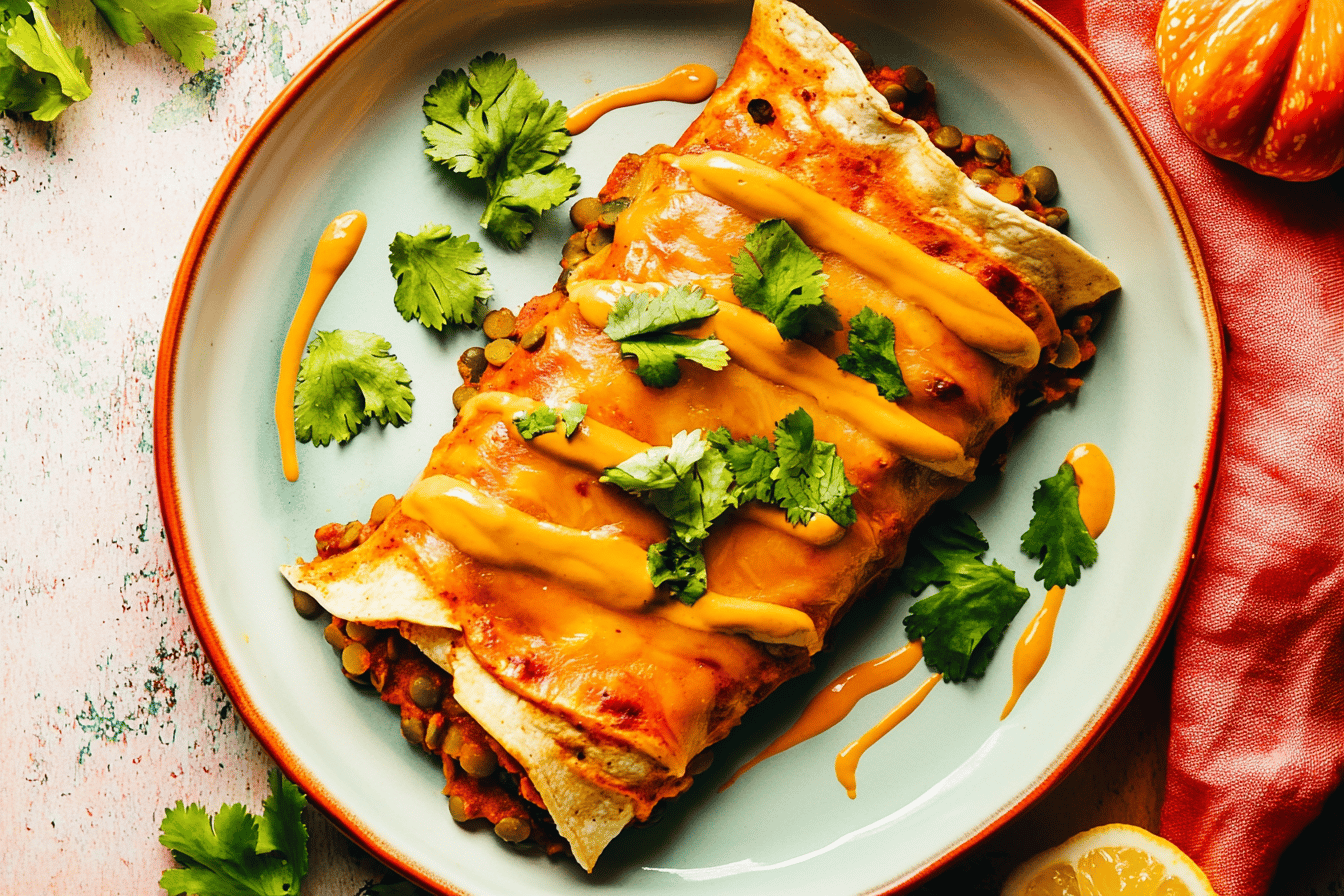 Pumpkin & Lentil Enchiladas