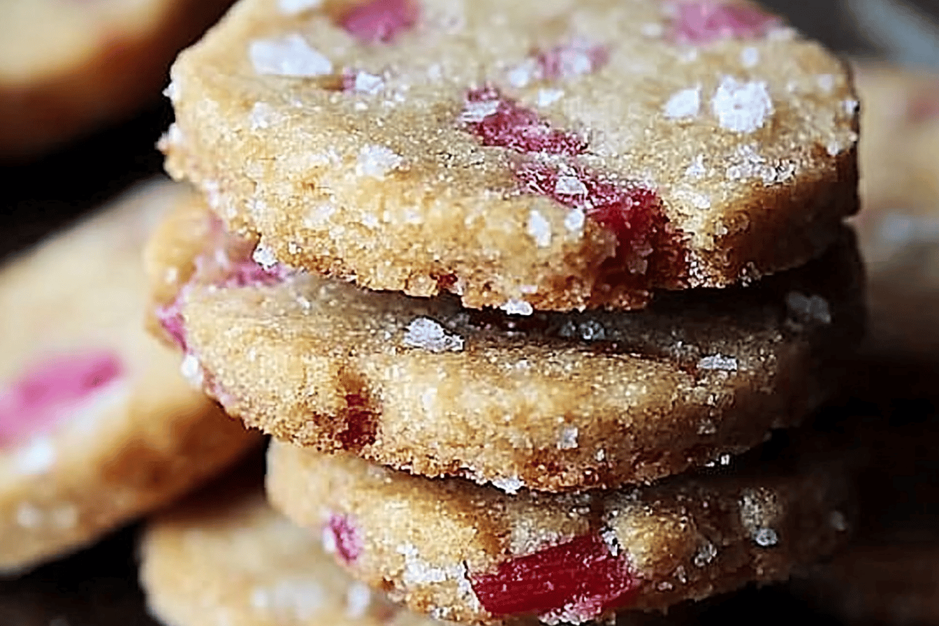 Rhubarb Shortbread Cookies