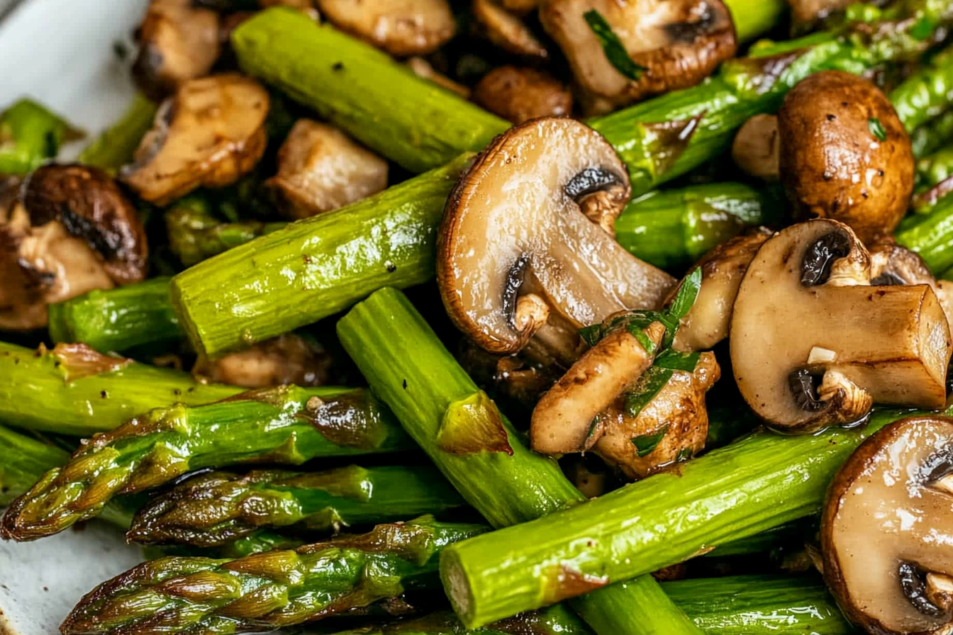 Sautéed Asparagus And Mushrooms
