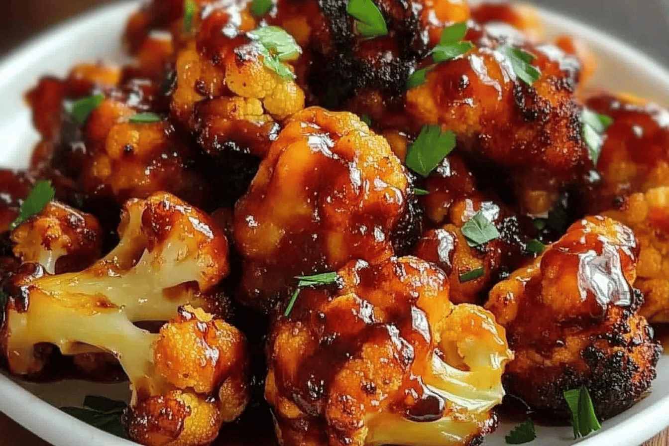 Sweet And Savory Glazed Baked Cauliflower