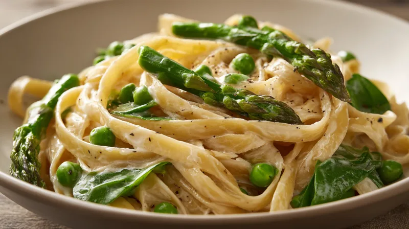 Best Spring Fettuccine with Asparagus (Easy & Creamy)