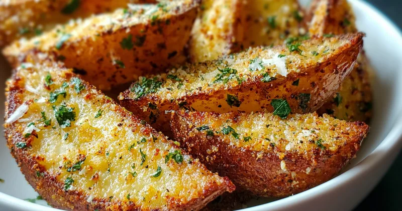 Indulge in Irresistible Baked Garlic Parmesan Potato Wedges