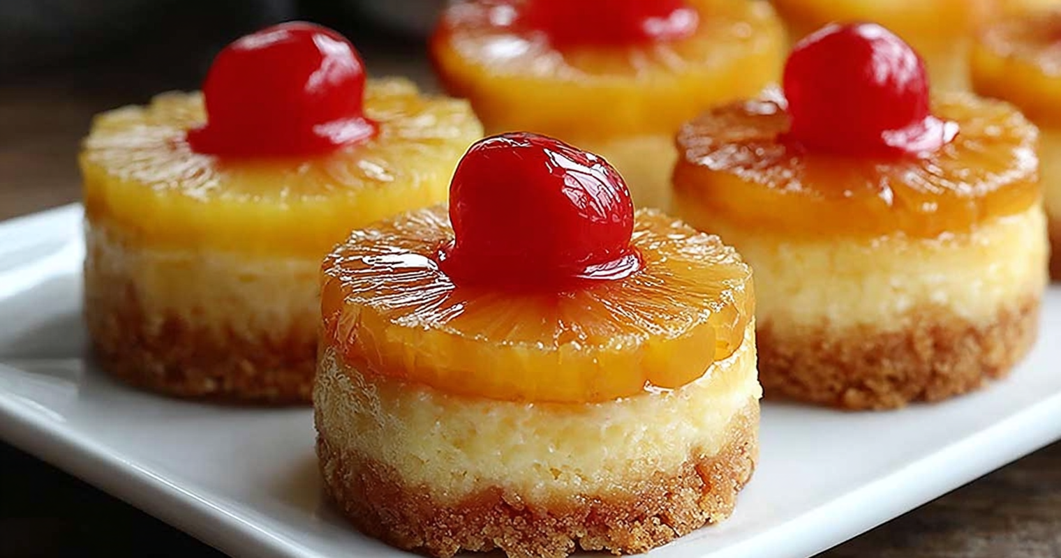 Irresistible Mini Pineapple Upside Down Cheesecakes