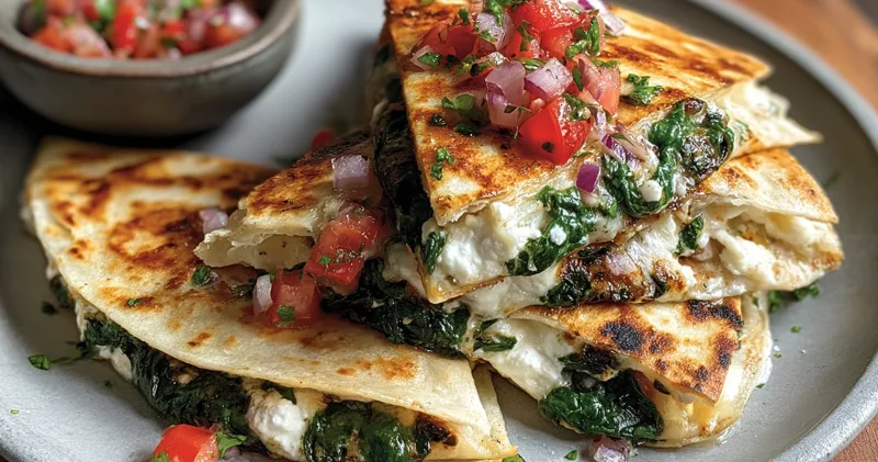 Mediterranean Quesadillas with Spinach and Feta: A Quick, Irresistible Delight!