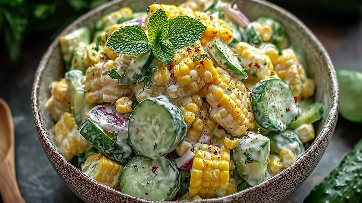 Refreshing Street Corn Creamy Cucumber Salad That's Perfect for Summer Fun