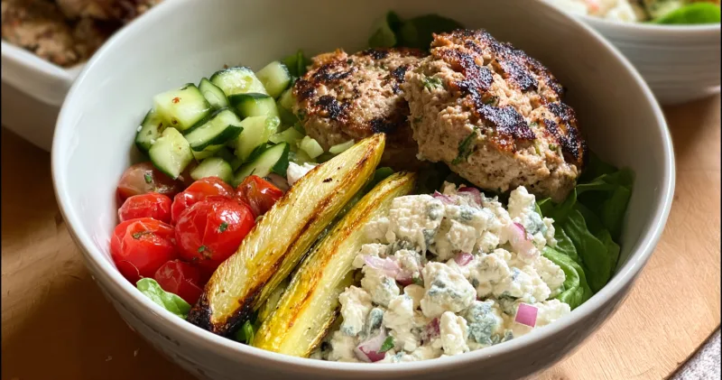 Satisfy Your Cravings with Mediterranean Turkey Burger Bowls