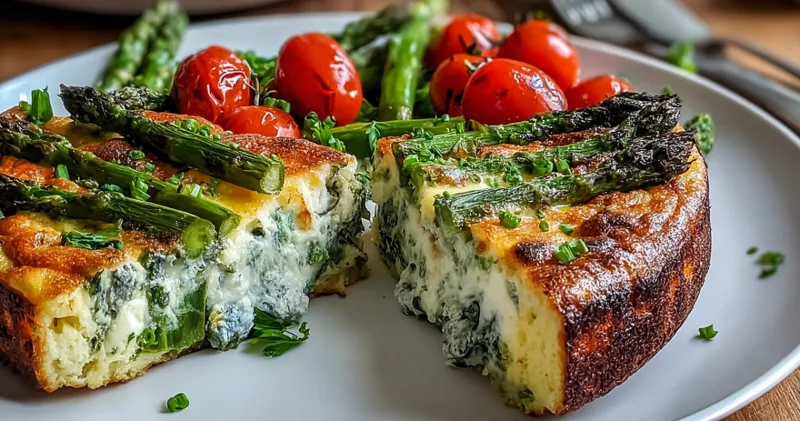 Spring Veggie Frittata: A Fresh Delight with Asparagus and Goat Cheese