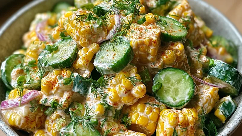Street Corn Creamy Cucumber Salad: A Zesty Summer Favorite