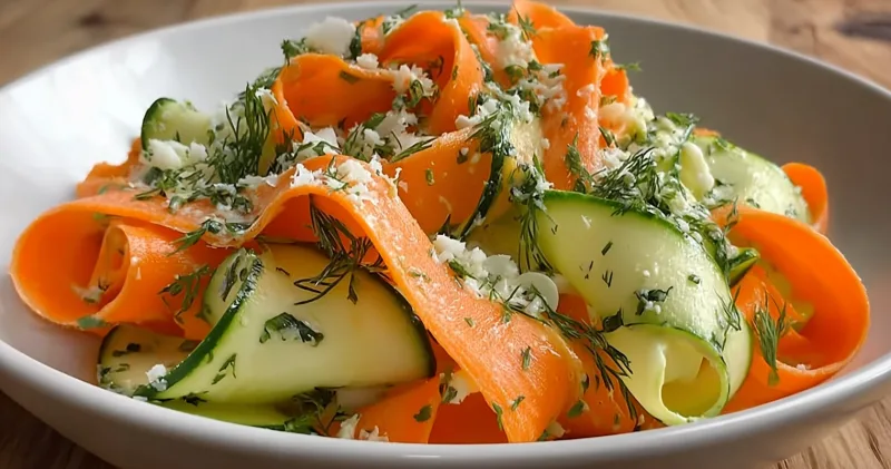Zesty Carrot and Cucumber Ribbon Salad: Fresh and Healthy Goodness