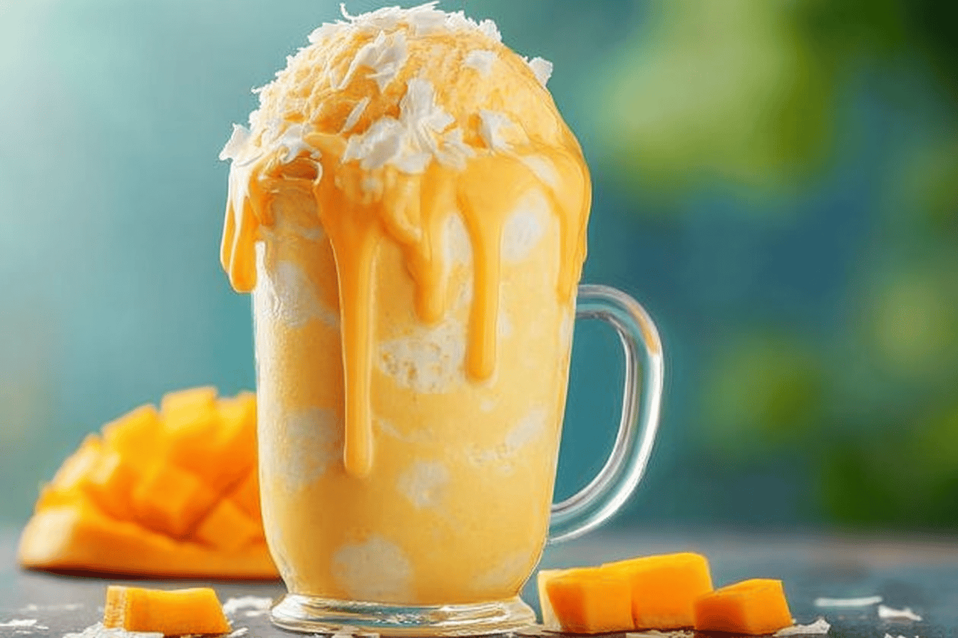 Summer Mango Coconut Float Milkshake